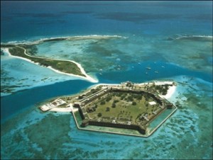 Aerial View of Fort Jefferson on Garden Key and Bush Key Source: National Park Service